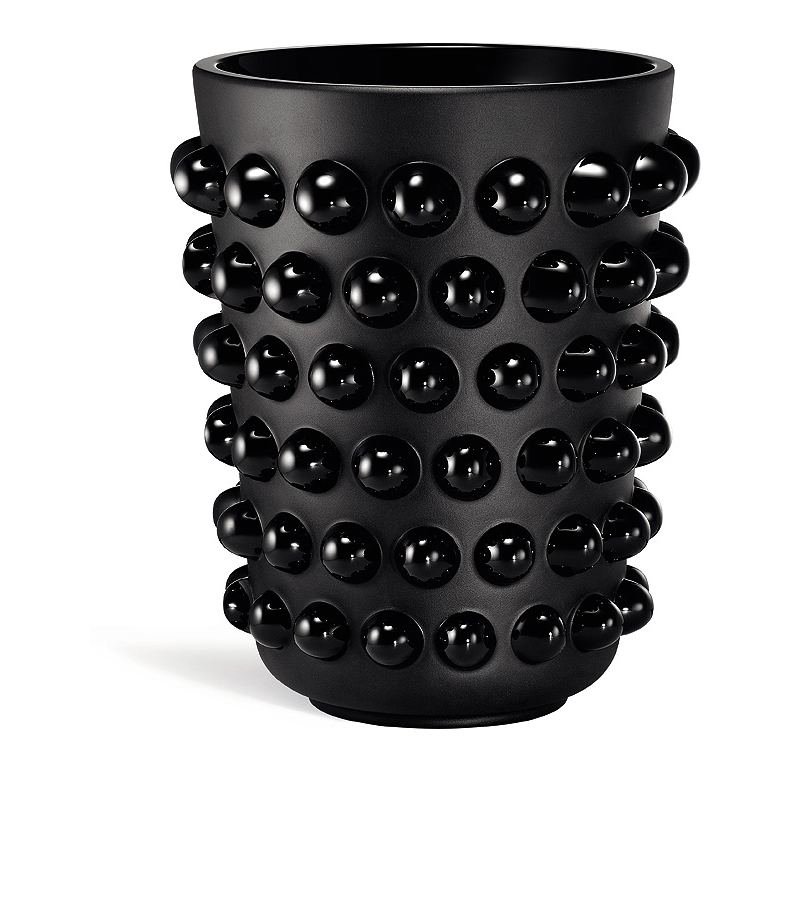 Vase mossi xxl en cristal noir noir - Lalique