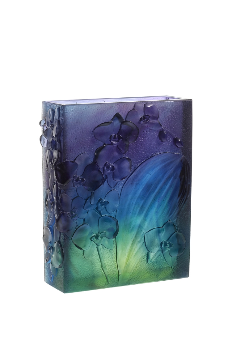 Vase bleu nuit - Daum