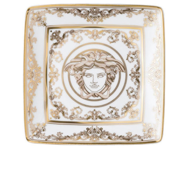 6 x coupelle carrée plate en porcelaine - versace