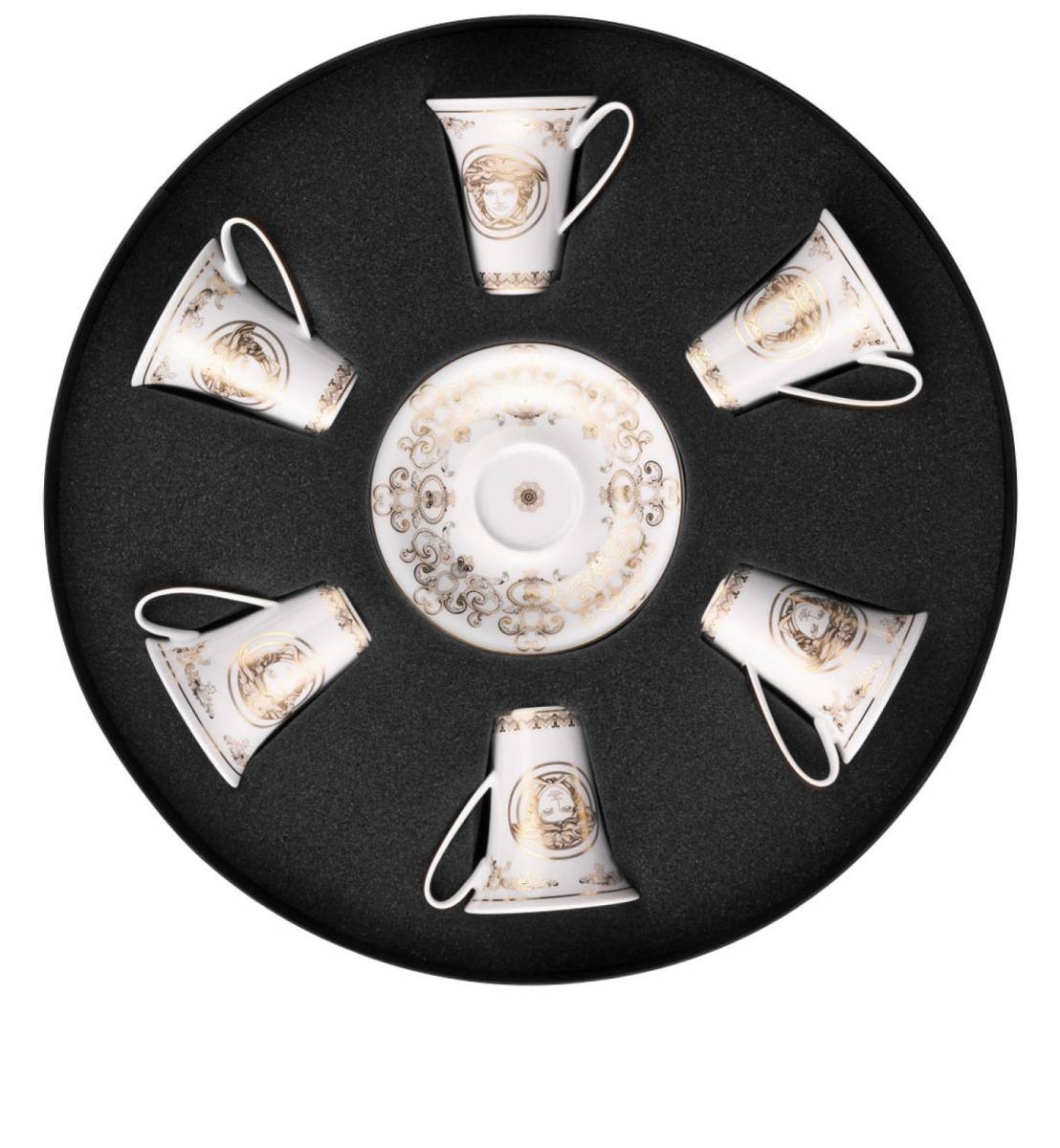 Set de 6 tasse et soucoupe espresso en materiaux : Porcelaine - versace