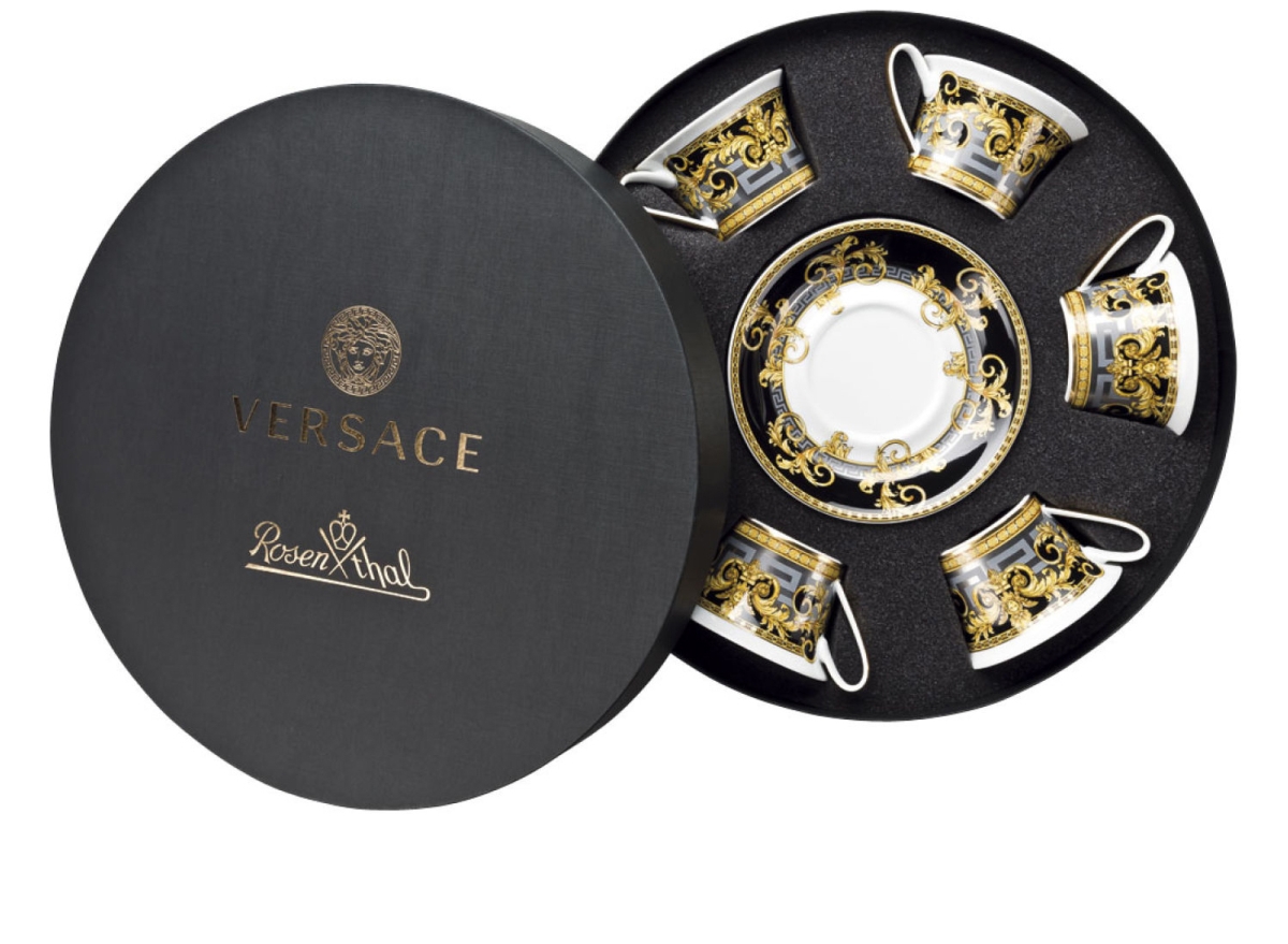 Set de 6 tasse et soucoupe thé en materiaux : Porcelaine - versace