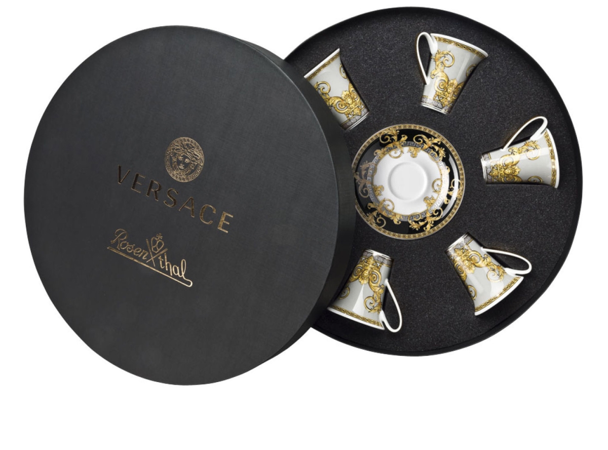 Set de 6 tasse et soucoupe espresso en materiaux : Porcelaine - versace