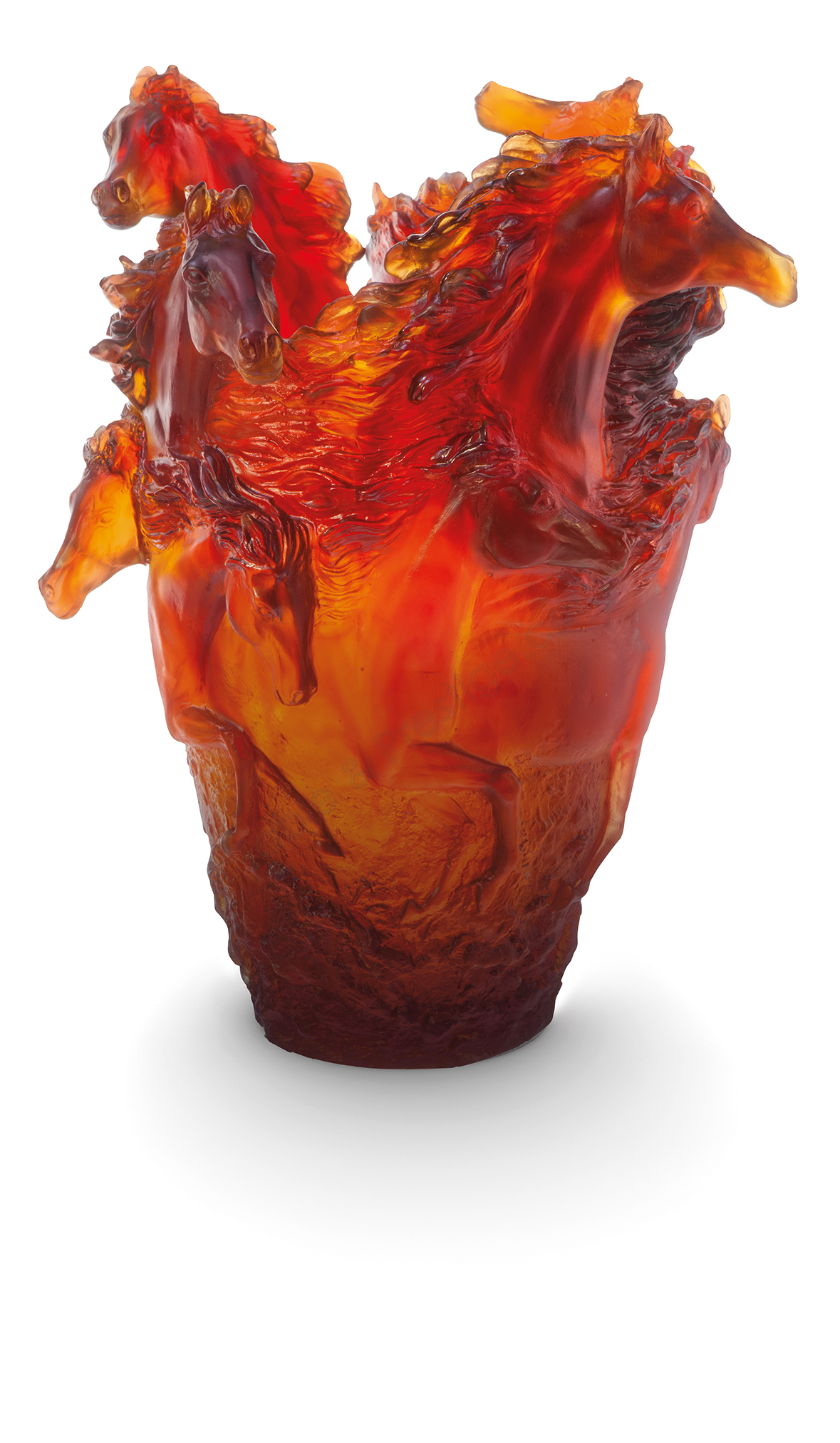 Vase cheval ambre - Daum