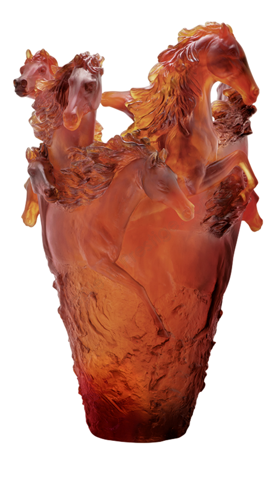 Vase magnum cheval ambre - Daum