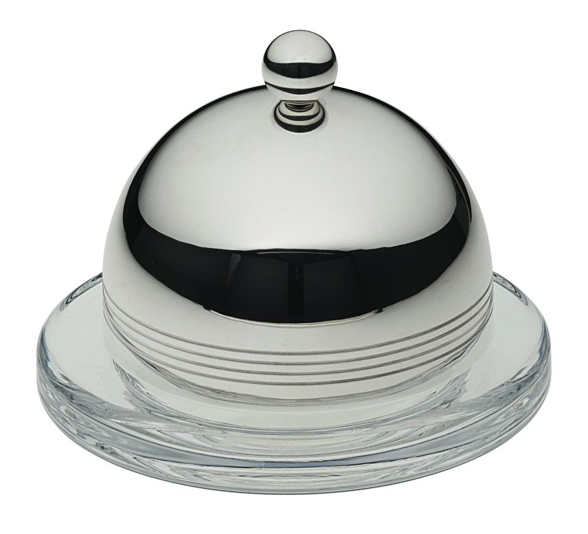 Beurrier individuel feeling avec cloche en métal argenté - Ercuis