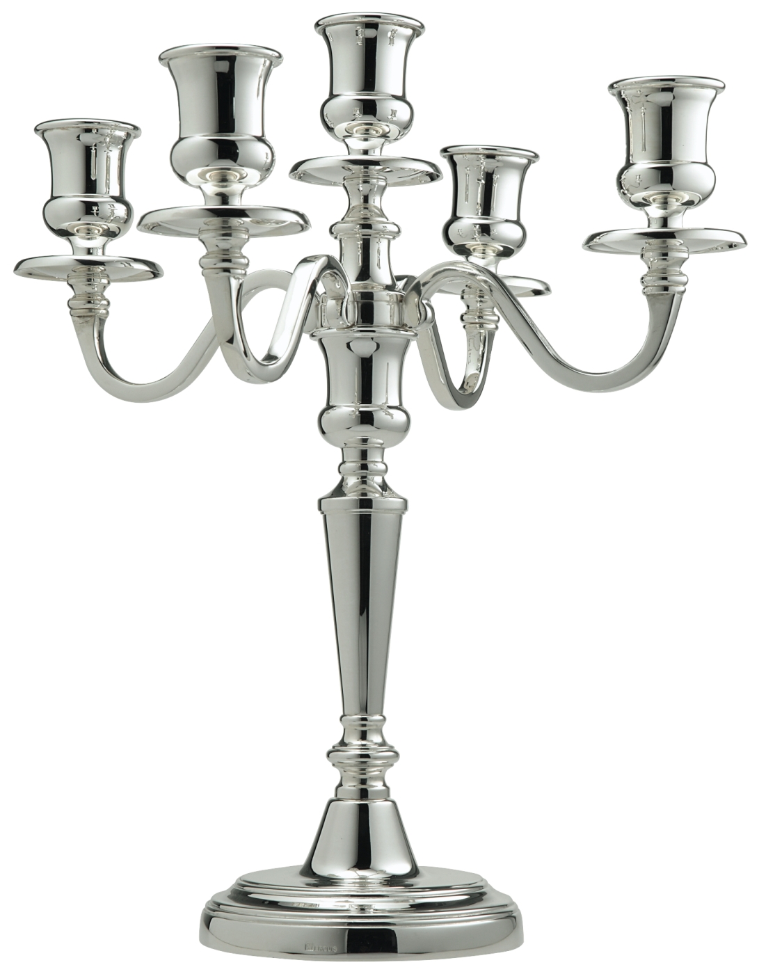 Chandelier 5 lumières en métal argenté - Ercuis