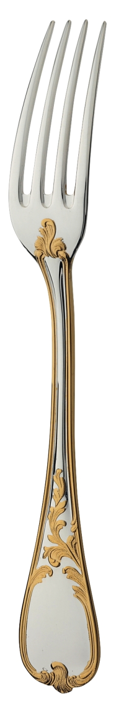 Couteau à découper en métal argenté et dorure - Ercuis