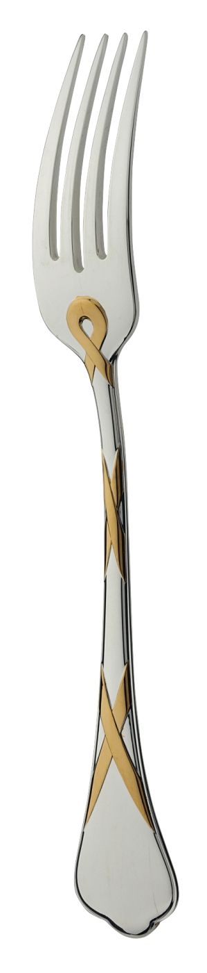 Couteau à découper en métal argenté et dorure - Ercuis