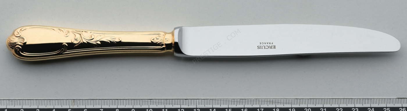 Couteau fromage 2 dents en metal argenté doré - Ercuis