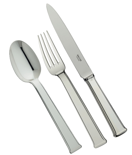 Fourchette à découper en métal argenté - Ercuis