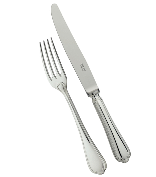Fourchette à découper en métal argenté - Ercuis