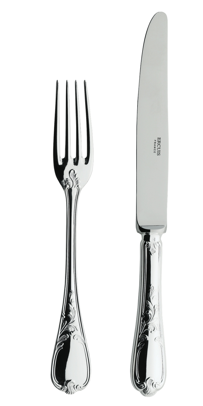 Fourchette à poisson en métal argenté - Ercuis