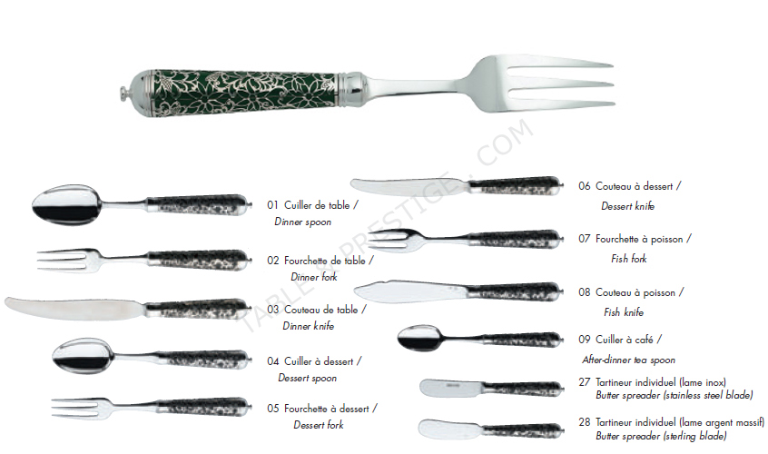Fourchette à poisson en argent massif - Ercuis