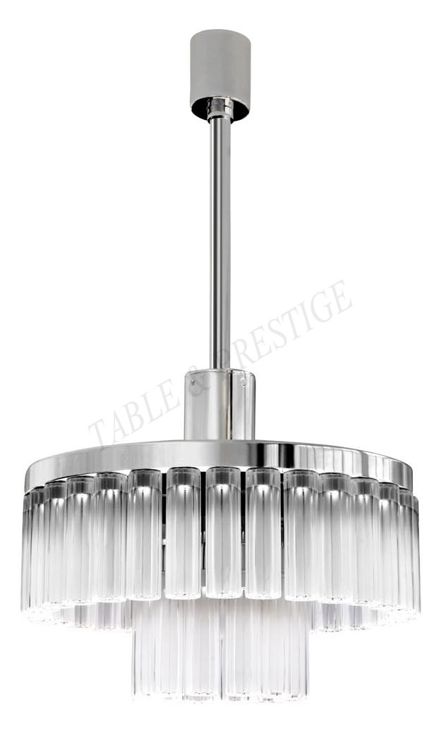 Lustre Orgue 2 rangs moyen mod&egrave;le Chrom&eacute; - Lalique