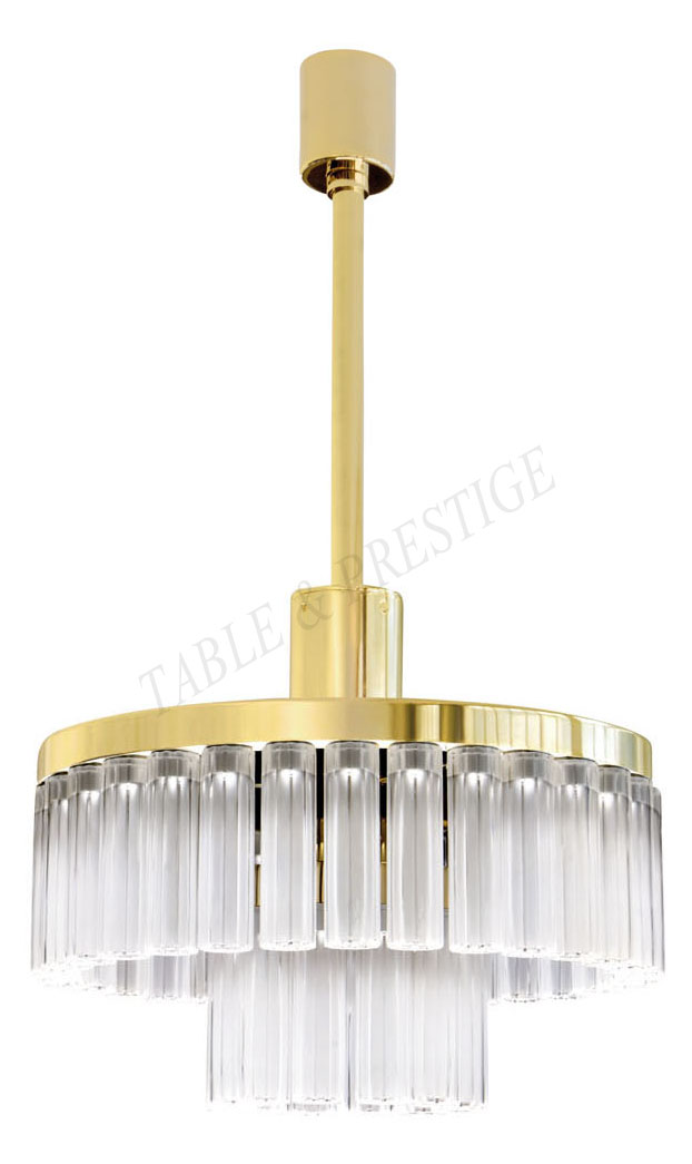 Lustre Orgue 2 rangs moyen mod&egrave;le Dor&eacute; - Lalique