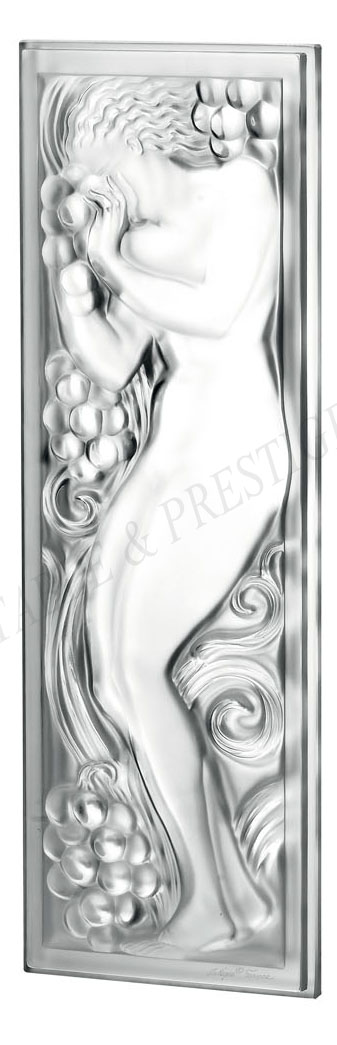 Panneau figurine et raisins miroir - Lalique