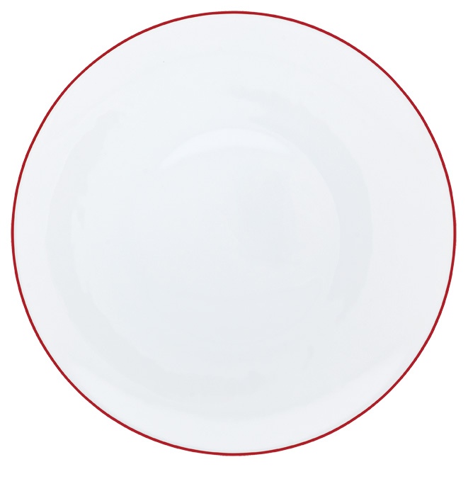 Assiette à  diner rouge vermillon - Raynaud