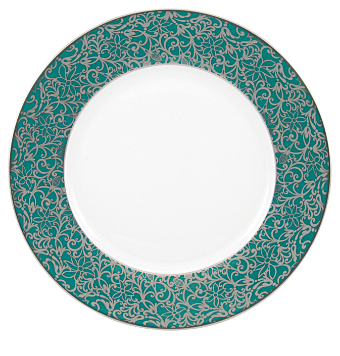 Assiette à  diner turquoise - Raynaud