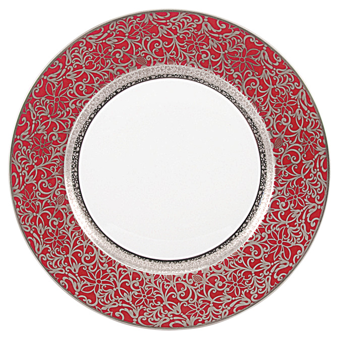 Assiette à  diner rouge - Raynaud