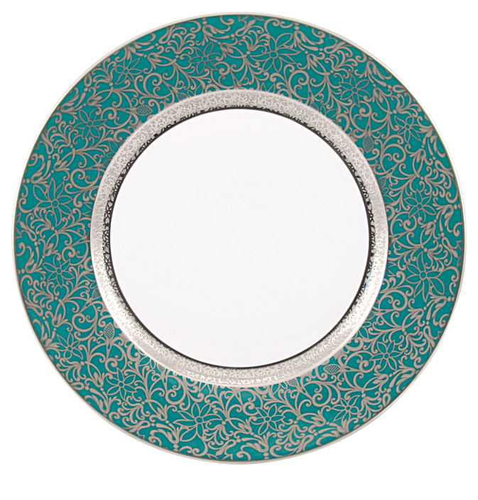 Assiette à  diner turquoise - Raynaud