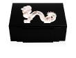 Cave à cigares dragon en laqué noir avec cristal incolore, 100 cigares incolore - Lalique
