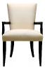 Chaise classique Masque de femme avec accoudoir Laque noir &amp; soie ivoire et Cristal incolore - Lalique