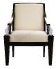 Fauteuil Victoire Laque noir &amp; soie ivoire et Cristal incolore - Lalique