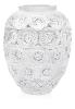 Vase anémones grand modèle en cristal incolore émaillé noir, édition numérotée - Lalique