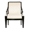 Fauteuil longchamp en édition numérotée, cristal incolore, laqué noir et soie ivoire - Lalique