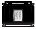 Bar Femme bras lev&eacute;s Eb&egrave;ne noir et cristal incolore - Lalique