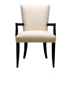 Chaise contemporaine masque de femme en édition numérotée, cristal incolore, laqué noir et soie ivoire, chaise avec accoudoirs - Lalique