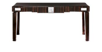 Console roses en édition numérotée, cristal incolore et ébène naturel - Lalique