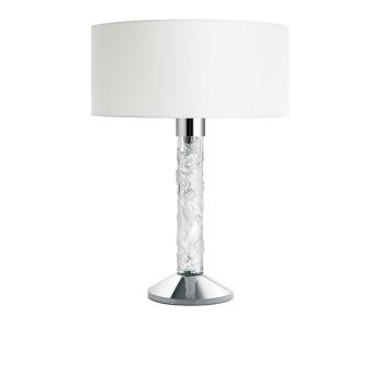 Lampe faunes en cristal incolore, finition chromé - Lalique