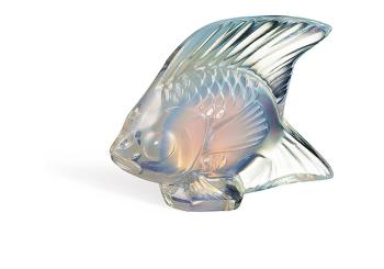Sculpture poisson en cristal opale lustré opale lustré - Lalique