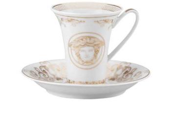 Paire tasse 2 haute en materiaux : Porcelaine - versace