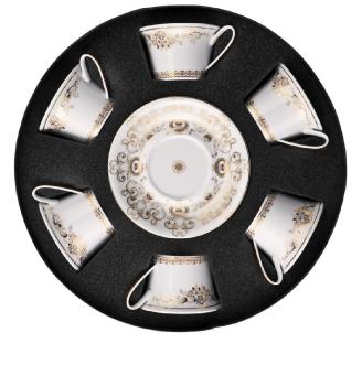 Set de 6 tasse et soucoupe thé en materiaux : Porcelaine - versace