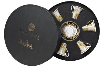 Set de 6 tasse et soucoupe espresso en materiaux : Porcelaine - versace