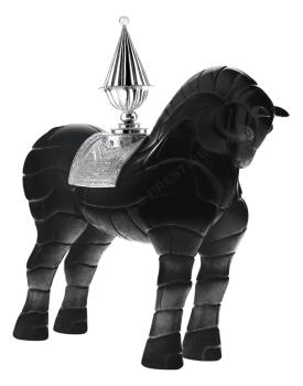 Cheval porteur de feu noir - Daum