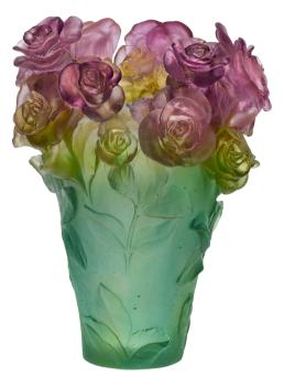 Vase vert & rose - Daum
