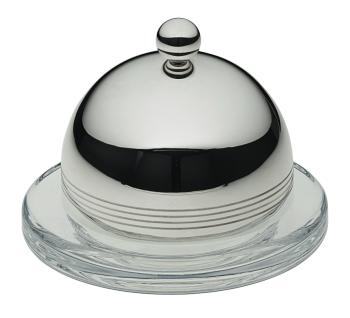 Beurrier individuel feeling avec cloche en métal argenté - Ercuis