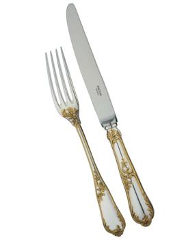 Cuiller à servir la salade en argent massif et dorure - Ercuis