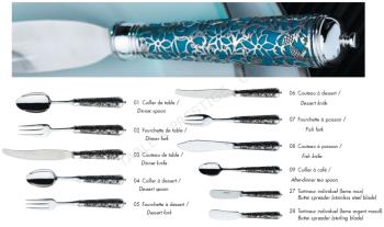 Fourchette à poisson en argent massif - Ercuis