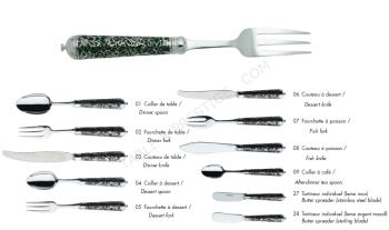 Fourchette à poisson en argent massif - Ercuis
