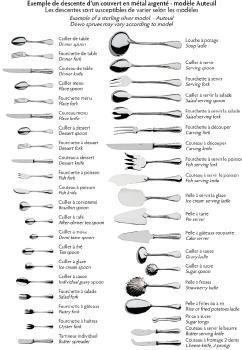 Fourchette à poisson en métal argenté et dorure - Ercuis