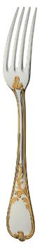 Fourchette table en métal argenté et dorure - Ercuis