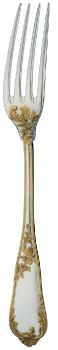 Fourchette table en argent massif et dorure - Ercuis