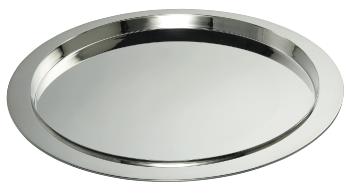 Plateau rond en métal argenté - Ercuis