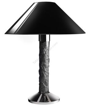 Abat-jour faunes cylindrique noir/argent - Lalique