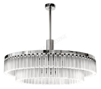 Lustre Orgue 2 rangs Chrom&eacute; - Lalique
