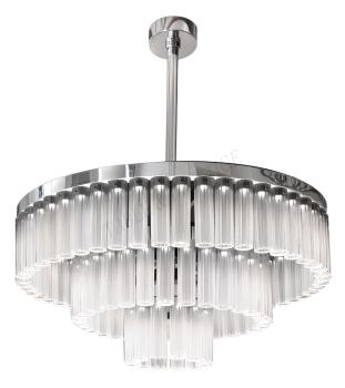 Lustre Orgue 3 rangs Chrom&eacute; - Lalique